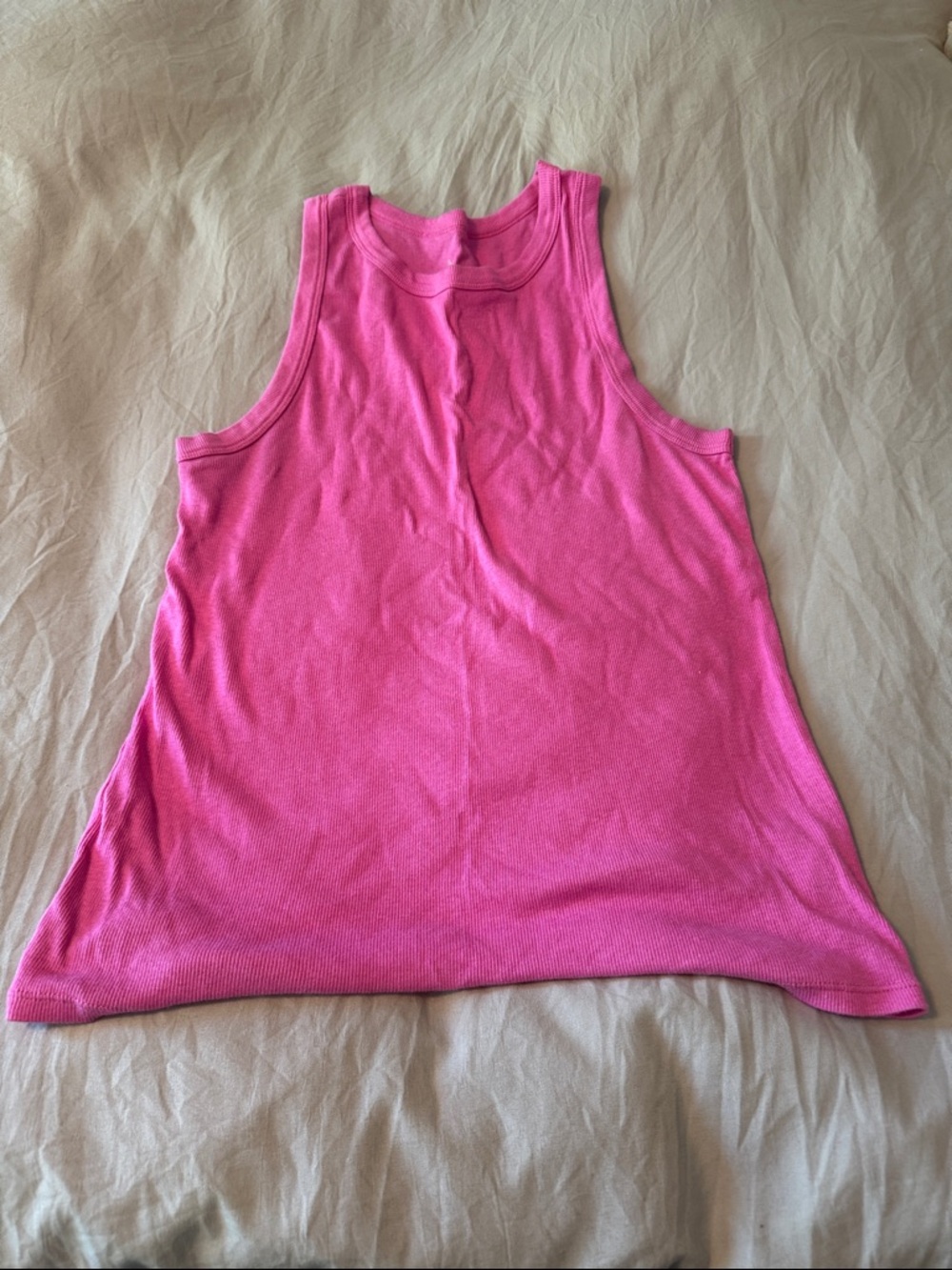 a new day Bright Pink Ribbed Tank Top
